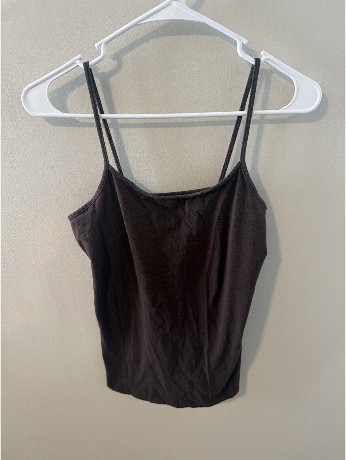 Brown Cotton Tank Top Size S